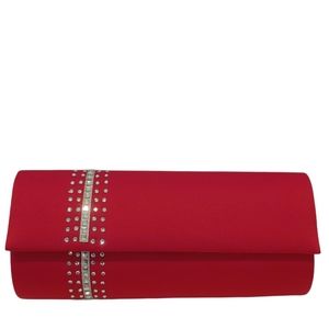 Indeed women clutch party bridal evening crossbody crystal accent red bag purse